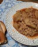 Guiso de garbanzos, papas y arroz