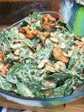 Ensalada de espinaca y camarones