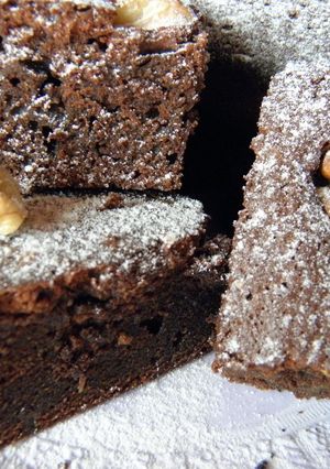 Una foto de Brownie de zanahoria
