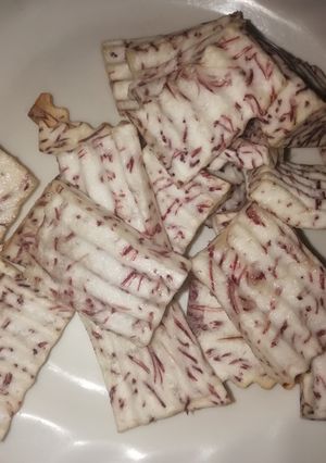 A picture of Fried nduma chips #my creative nduma recipe.