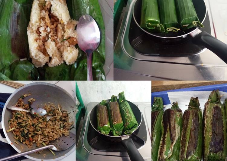 Nasi bakar ayam suwir