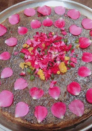 A picture of Rose Vanilla marble Cake.