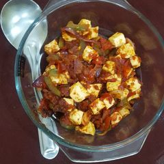 A picture of Masala Paneer#Rainbow7#VegSideDish.