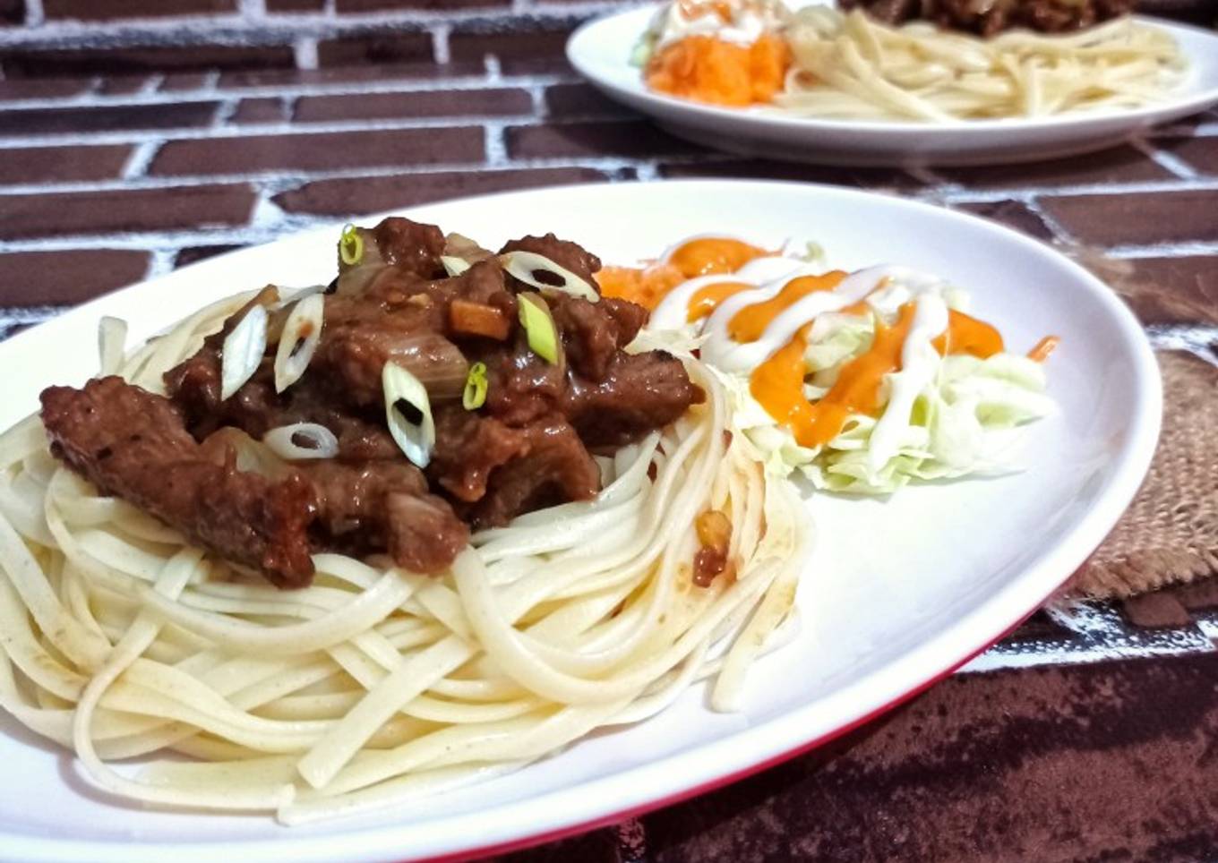 Fettuccine Beef Teriyaki