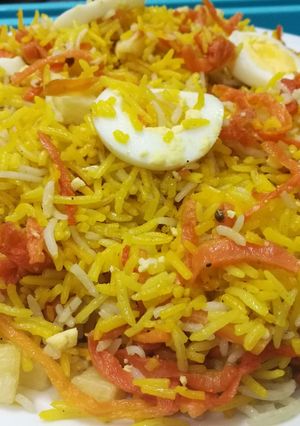 A picture of Egg biryani.