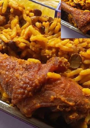 A picture of Over Sweet and Tasty Jellof Rice and Chicken.