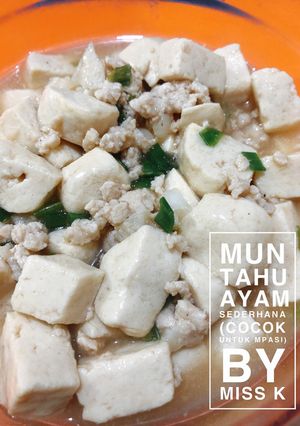 Foto resep Mun tahu ayam sederhana (menu sehat, eat clean, cocok untuk MPASI)