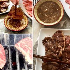 A picture of Grilled Miyazakigyu Wagyu Short Ribs With Yakiniku Sauce.