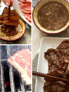 A picture of Grilled Miyazakigyu Wagyu Short Ribs With Yakiniku Sauce.