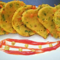 A picture of Dal pancakes with leftover dal.