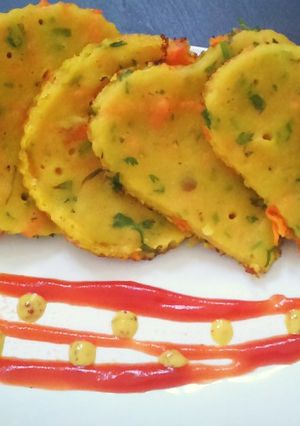 A picture of Dal pancakes with leftover dal.