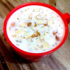 A picture of Sago dryfruit pudding..Navratri special.