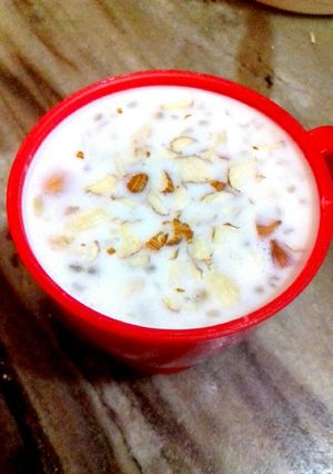 A picture of Sago dryfruit pudding..Navratri special.