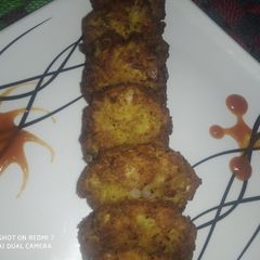 A picture of Watermalon rind kabab.