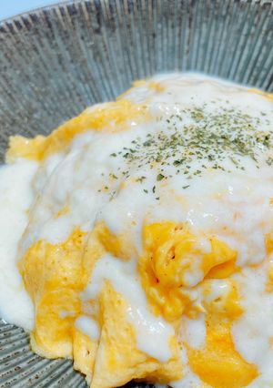 A picture of Cheese Sauce Omurice.