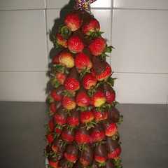 Una foto de Árbol de fresas con chocolate