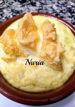 Una foto de Soufflé de coliflor y puerro