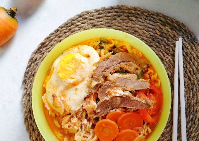 Resep: Indomie Kuah Daging Sapi Pedas Anti Gagal