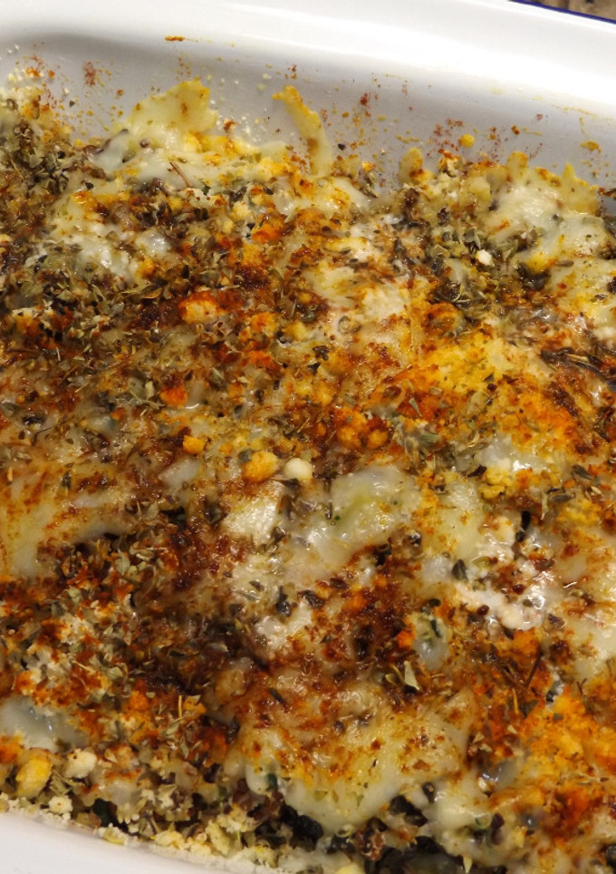 Una foto de Gratinado de quinoa real con verduras y jamón