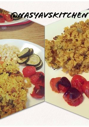 Foto resep Nasi biryani instant dengan sayuran panggang