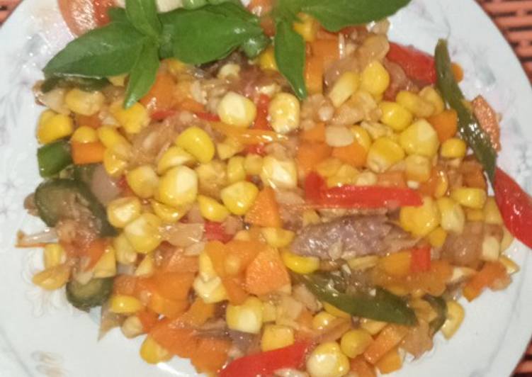 Tumis jagung manis klotok ala De_Ka