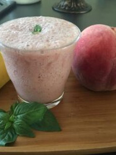 Una foto de Espuma de plátano con melocotón