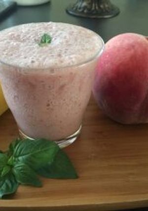 Foto principal de Espuma de plátano con melocotón