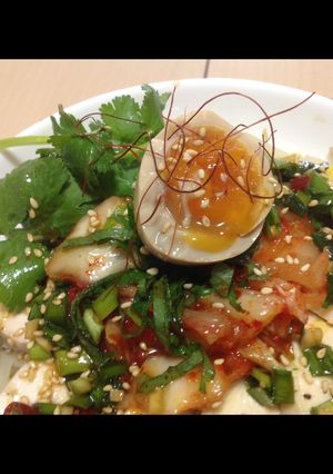 溏心蛋 泡菜涼麵 的食譜成品照片