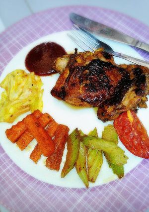 รูปของ สเต๊กไก่ลุยไฟไวน์แดง