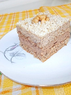 Diós kocka csokoládéval és kávéval recept fotója