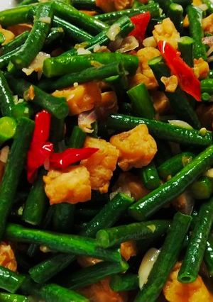 Foto resep Tumis kacang panjang tempe semangit