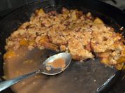 A picture of peach crumble