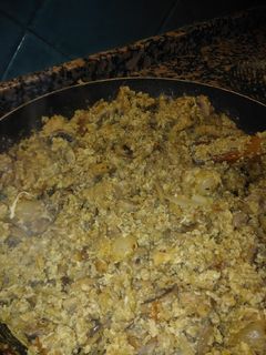 Una foto de Revuelto de quinoa y champiñones