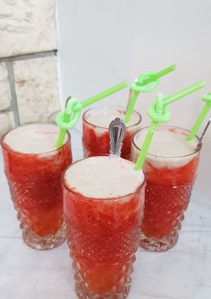 عکسی از دستور اسموتی توت فرنگی و موز
