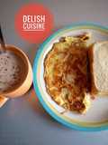 Bread, fried eggs and tea!