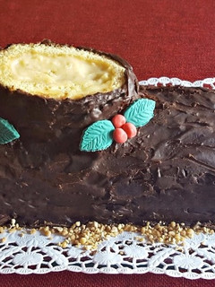 Una foto de Tronco de Navidad de Crema Pastelera y Chocolate
