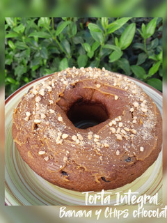 Una foto de Torta Integral Saludable BANANAS Y CHIPS DE CHOCOLATE