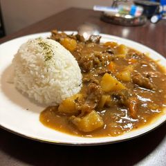 A picture of Japanese beef curry rice.