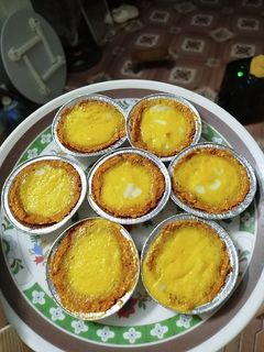 Hình của món Bánh tart trứng đế khoai lang yến mạch.