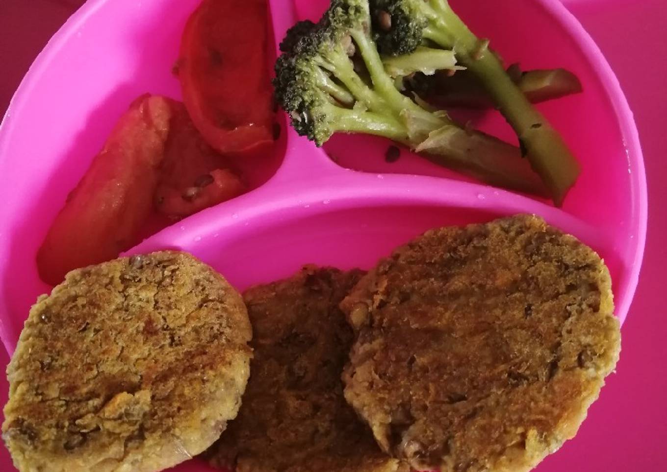 Tortillas de lenteja, zanahoria y avena versión bebe