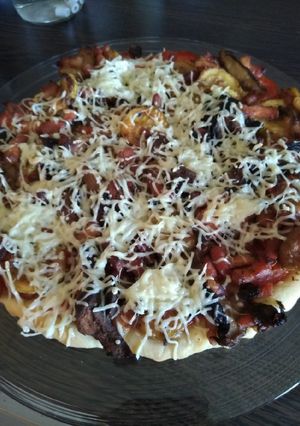 Une photo de Pizza sans coulis de tomates