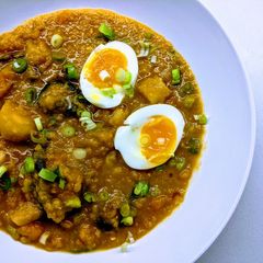 A picture of Slow Cooker Miso Red Lentil 'Congee'.