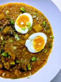 A picture of Slow Cooker Miso Red Lentil 'Congee'.
