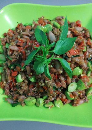 Foto resep Sambel baby cumi asin pete kemangi