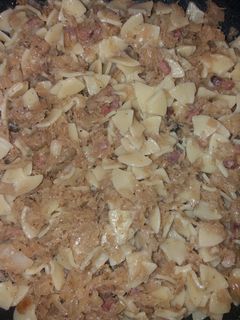 Káposztás tészta baconnal recept fotója