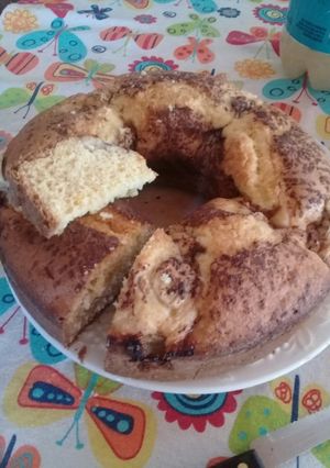 Una foto de Torta de naranja con bananas