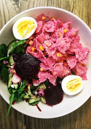 A picture of Tuna Beetroot nicoise.