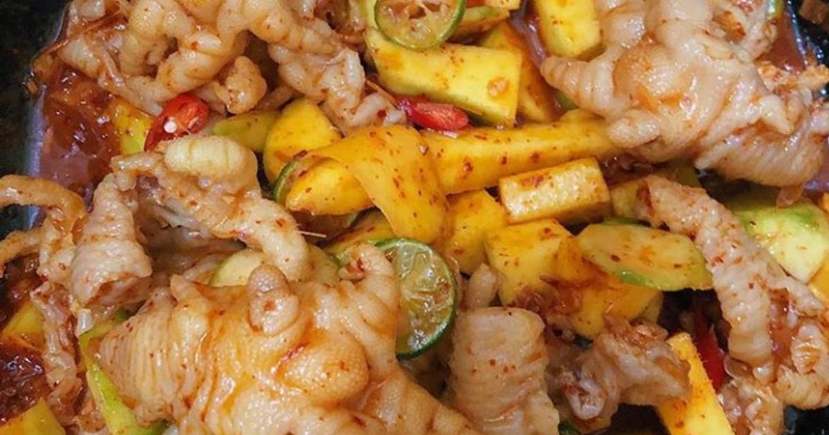 How to make chicken feet with boneless and mango salad?