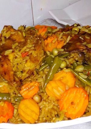 A picture of Special Jollof Rice And Chicken.