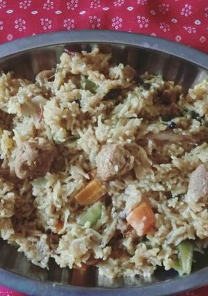 A picture of Soyabean biryani.